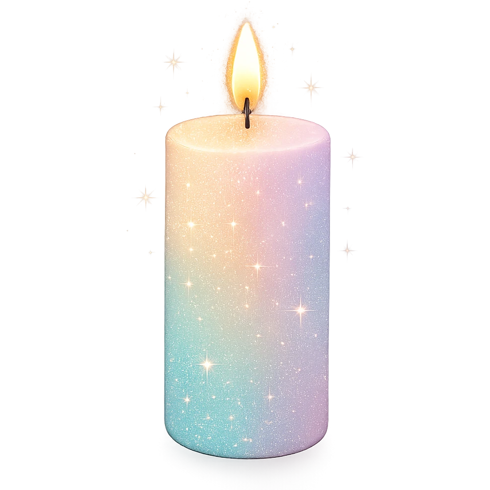sparkly pastel candle emoji