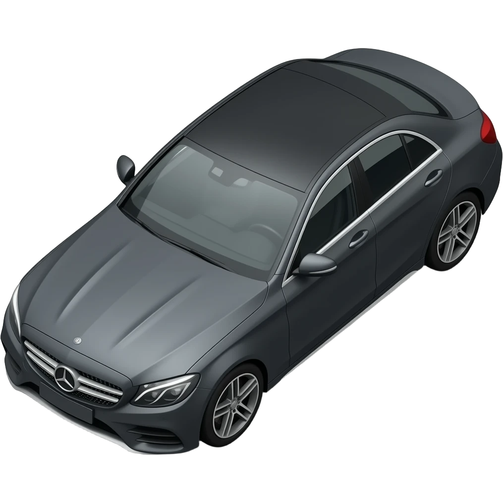 dark Grey mercedes c class w205 looking at it from an 30 degree angle emoji