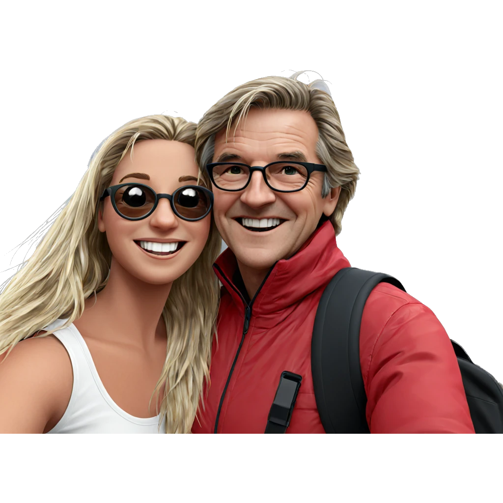 happy girl with friends outdoors emoji
