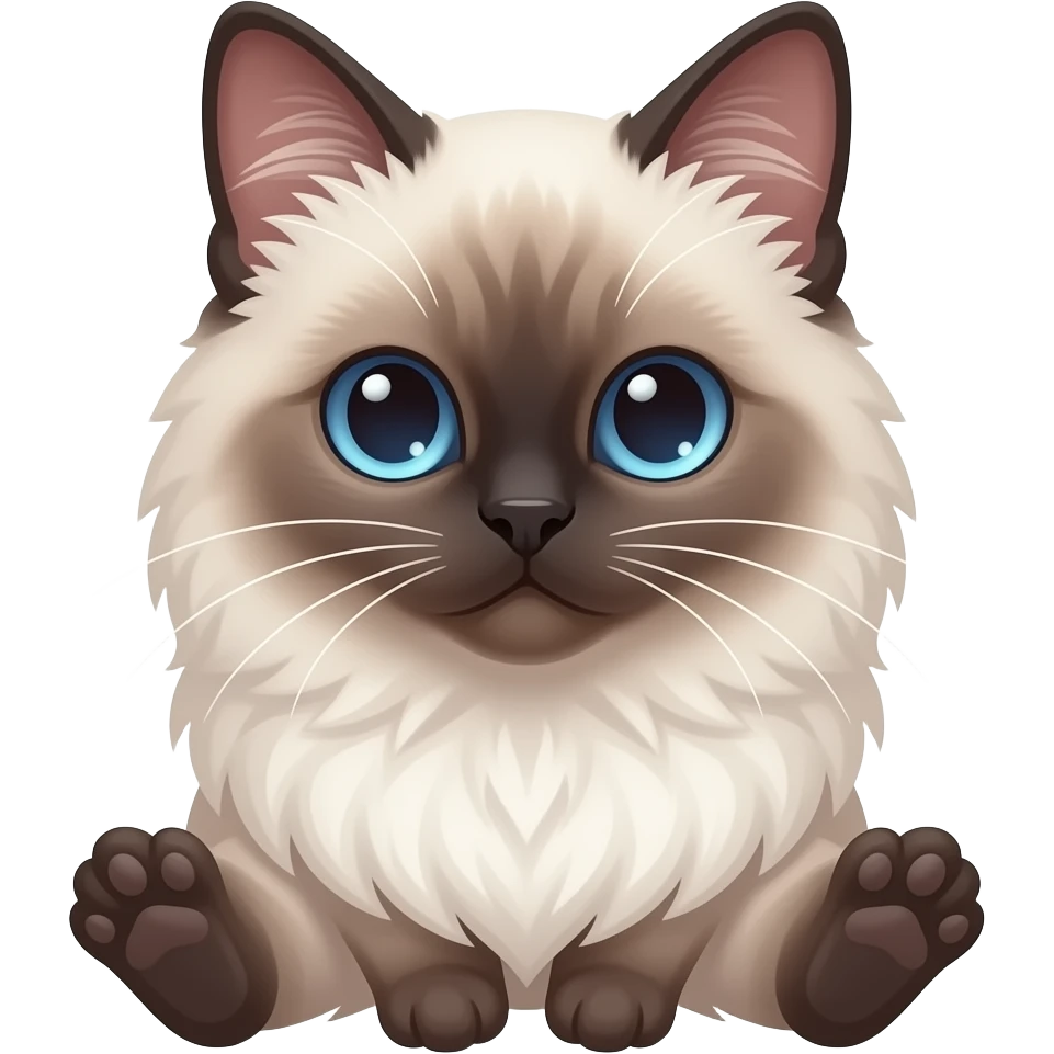 ragdoll cat head and neck shoulders emoji