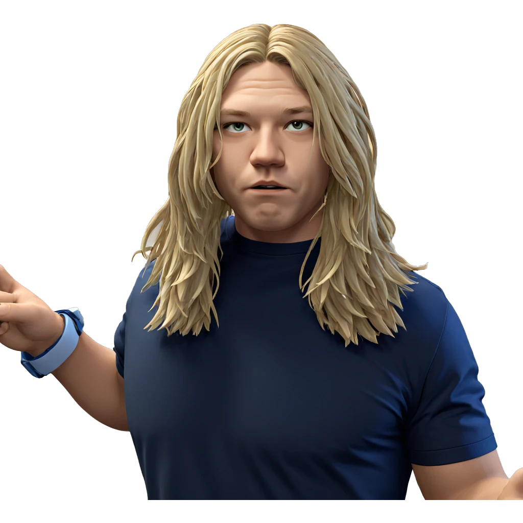 blonde male in blue shirt emoji