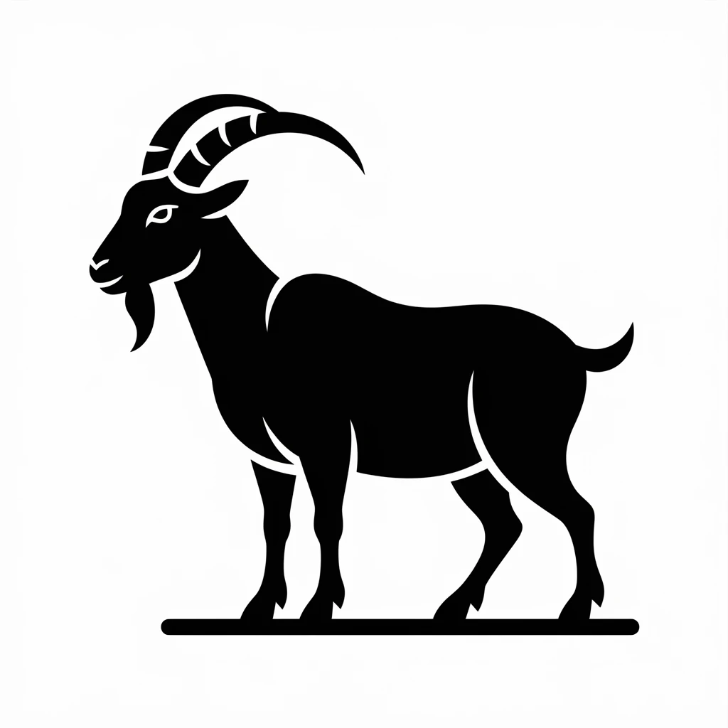 Mountain goat icon black silhouette emoji