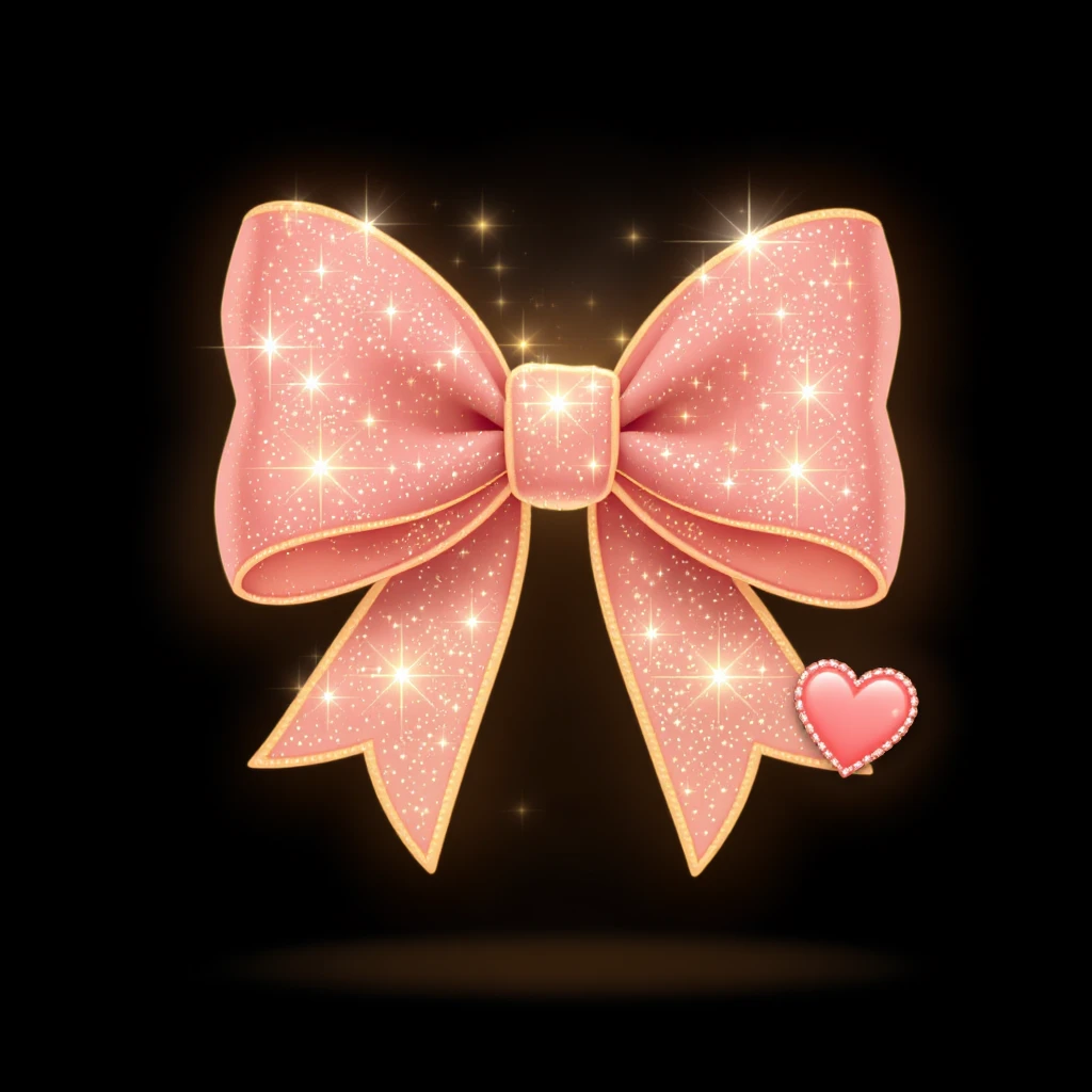bow emoji, cute and shiny, with a heart accent emoji