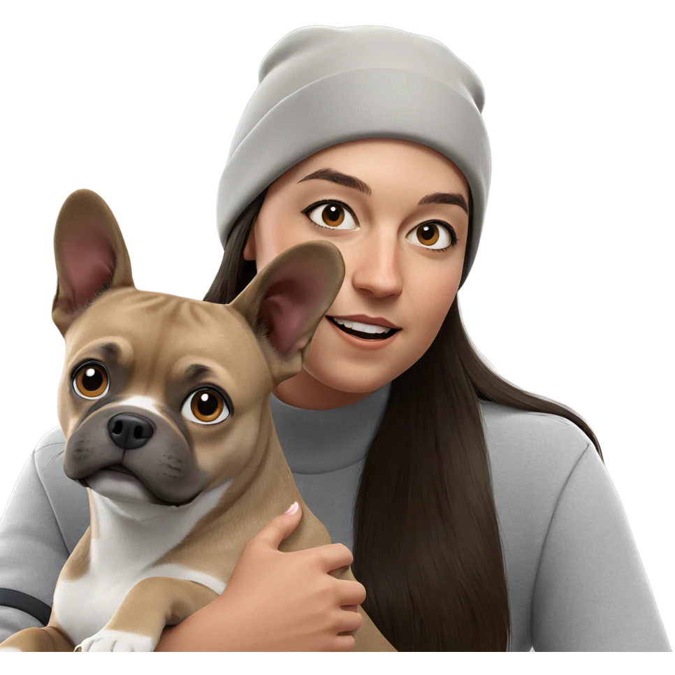 girl with dog and hat emoji