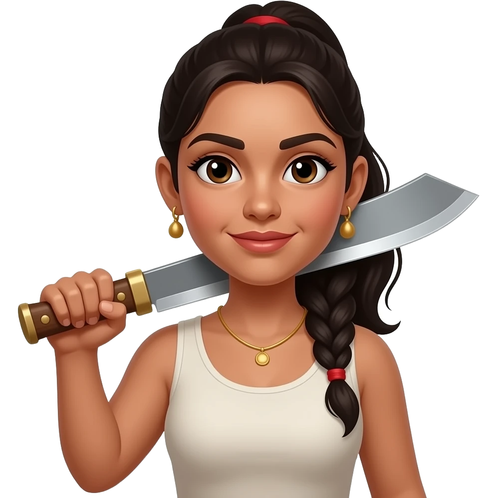 Latina holding a machete emoji