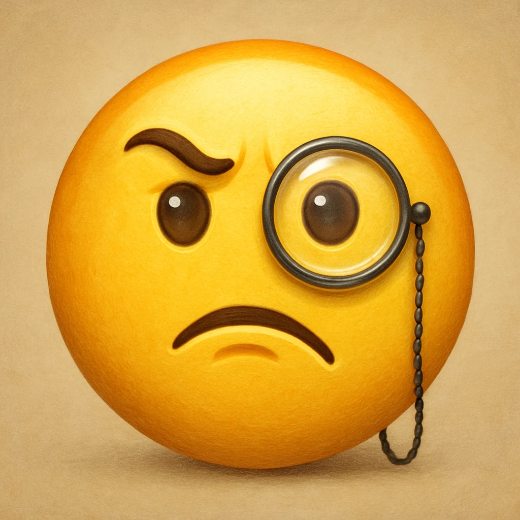yellow face with monocle emoji emoji