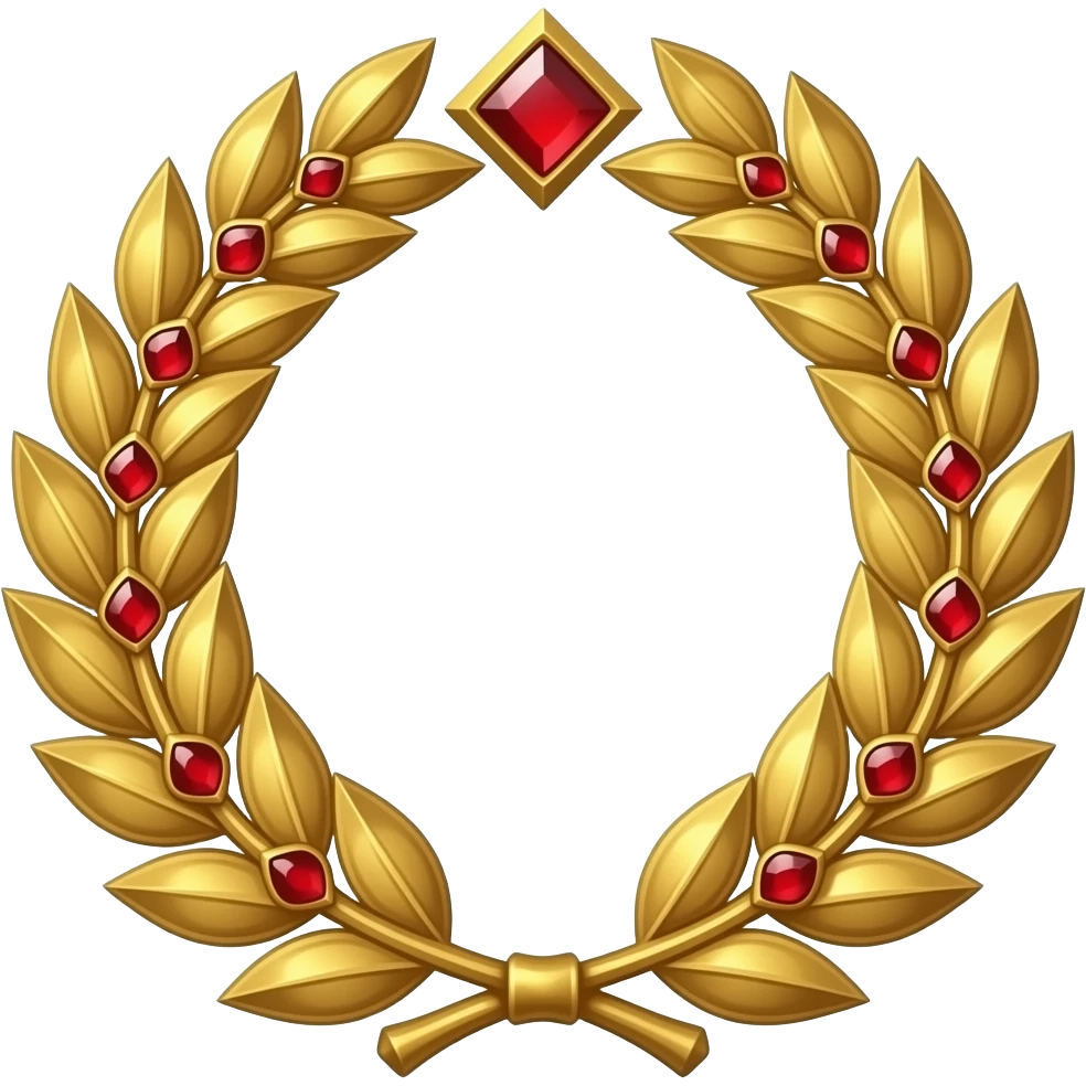 Corona de laurel imperial de oro y diamantes rojos del dios Emperador de Warhammer 40k emoji