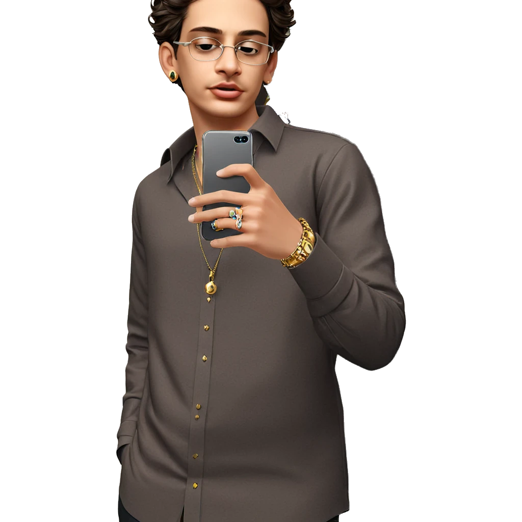 stylish boy with jewelry emoji