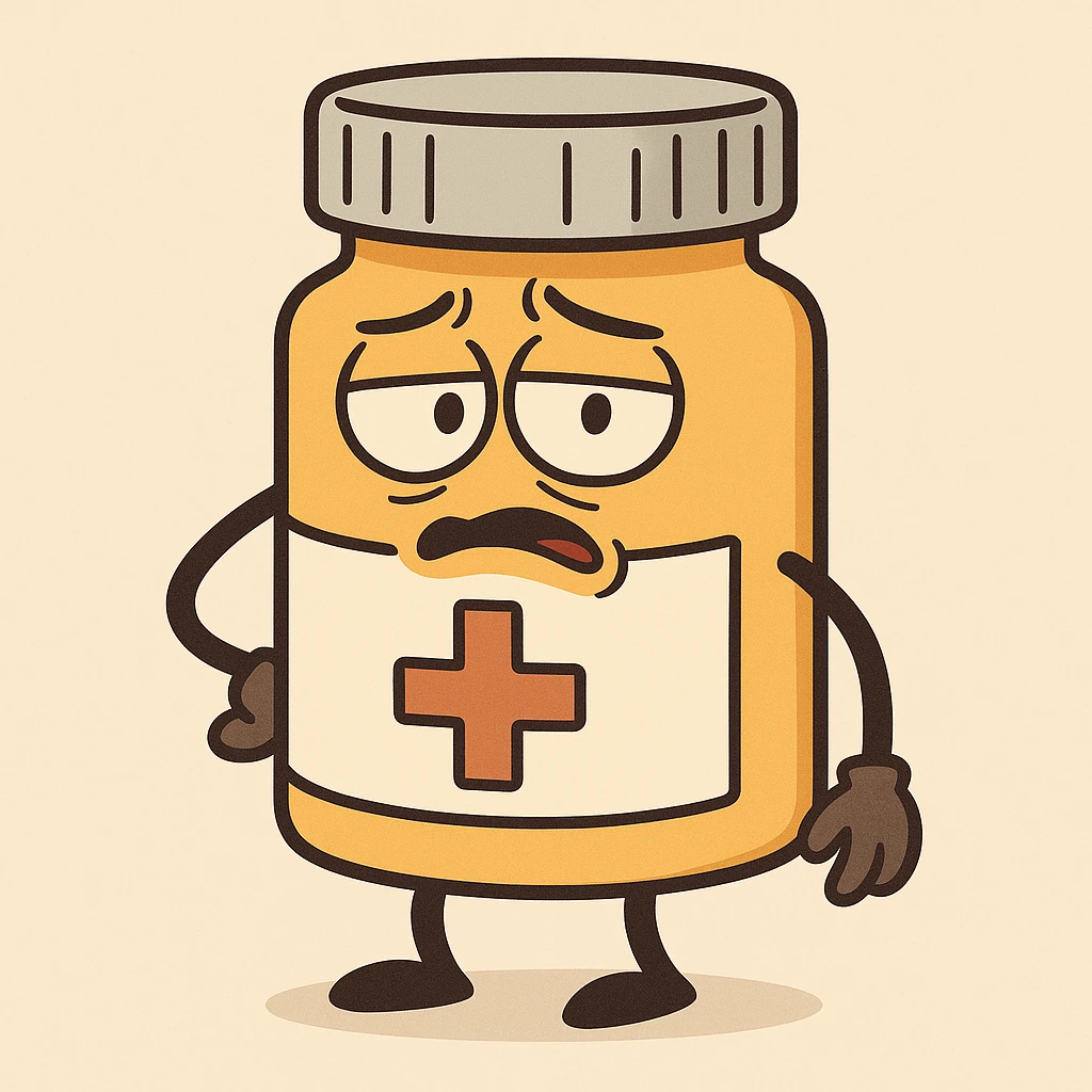 pill bottle icon, minimal, clean lines, flat toon style emoji