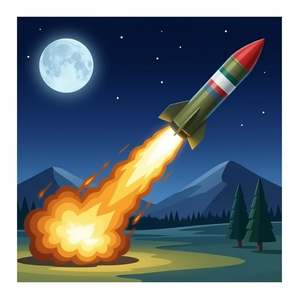 missile strike Coming and falling in kuwait emoji