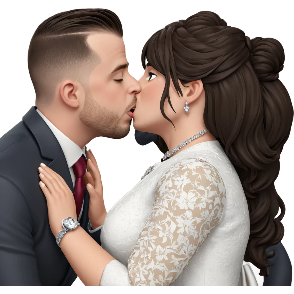 wedding kiss in formal attire emoji