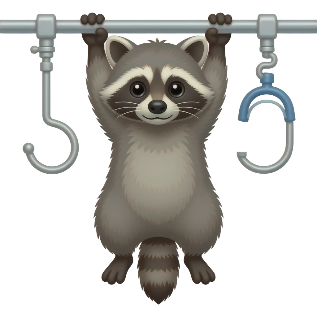 veterinary hanging racoon emoji
