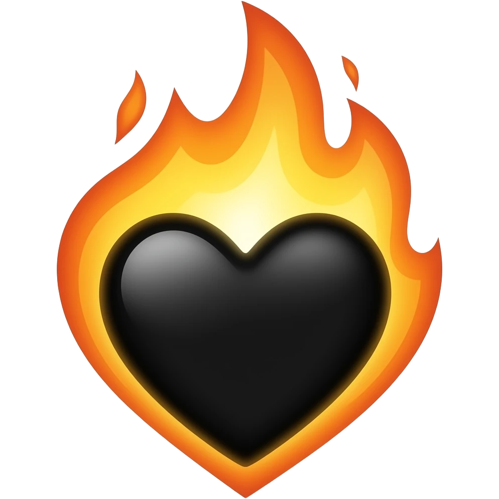 Black heart on fire like this ❤️‍🔥 emoji
