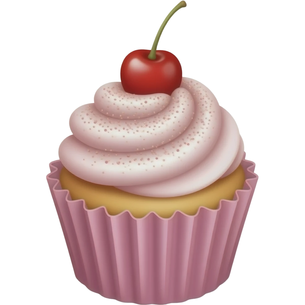 Cupcake with pink icing emoji