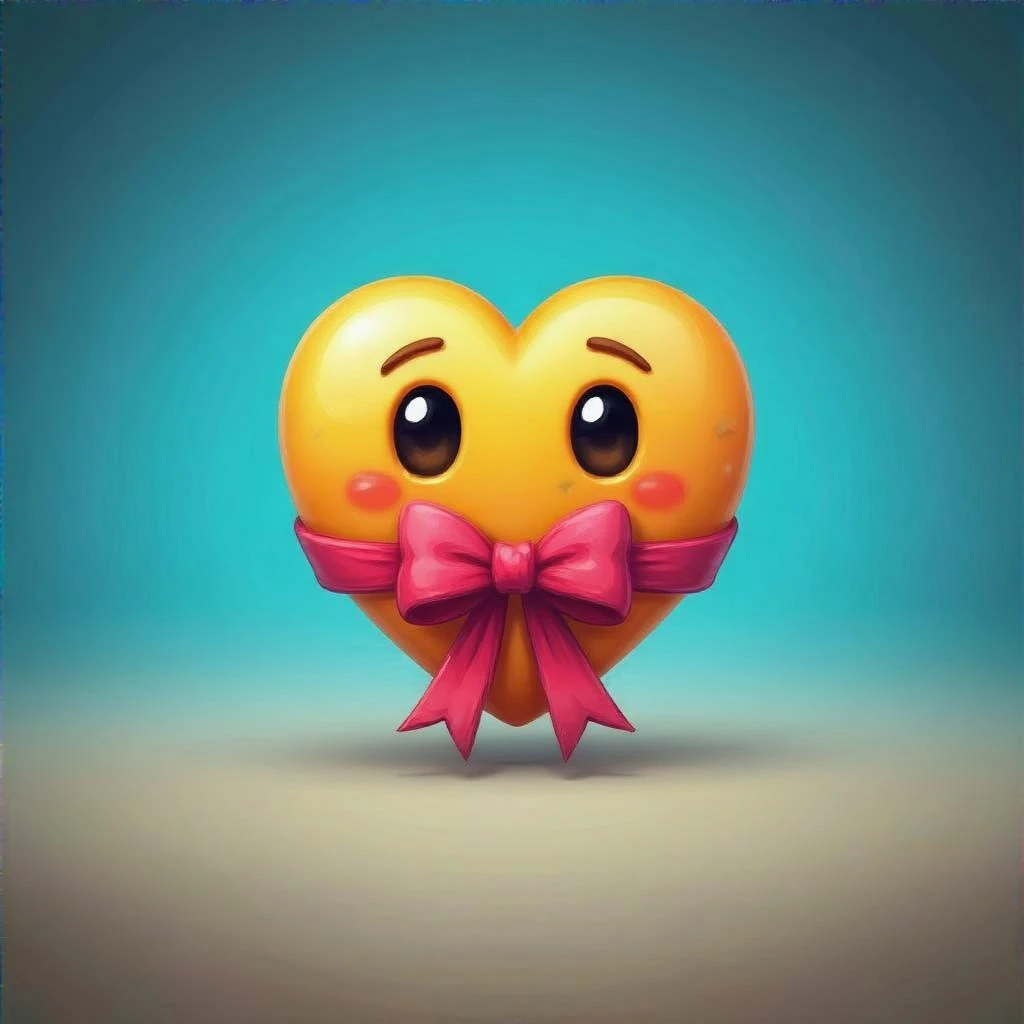heart emoji with a bow emoji