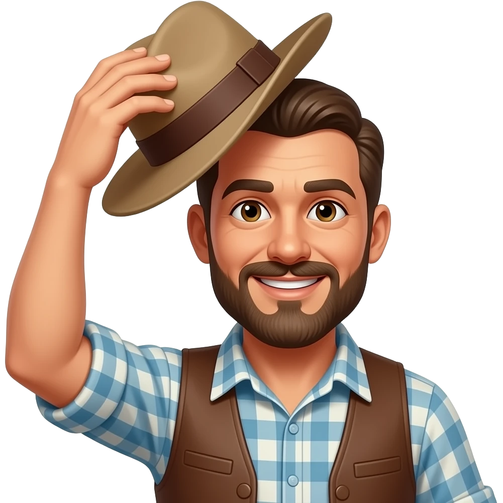 Tip of the hat to you sir howdy fedora emoji