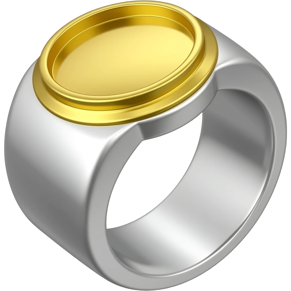 The silver ring in yellow gold emoji