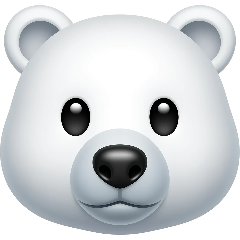 La cara de un oso blanco emoji