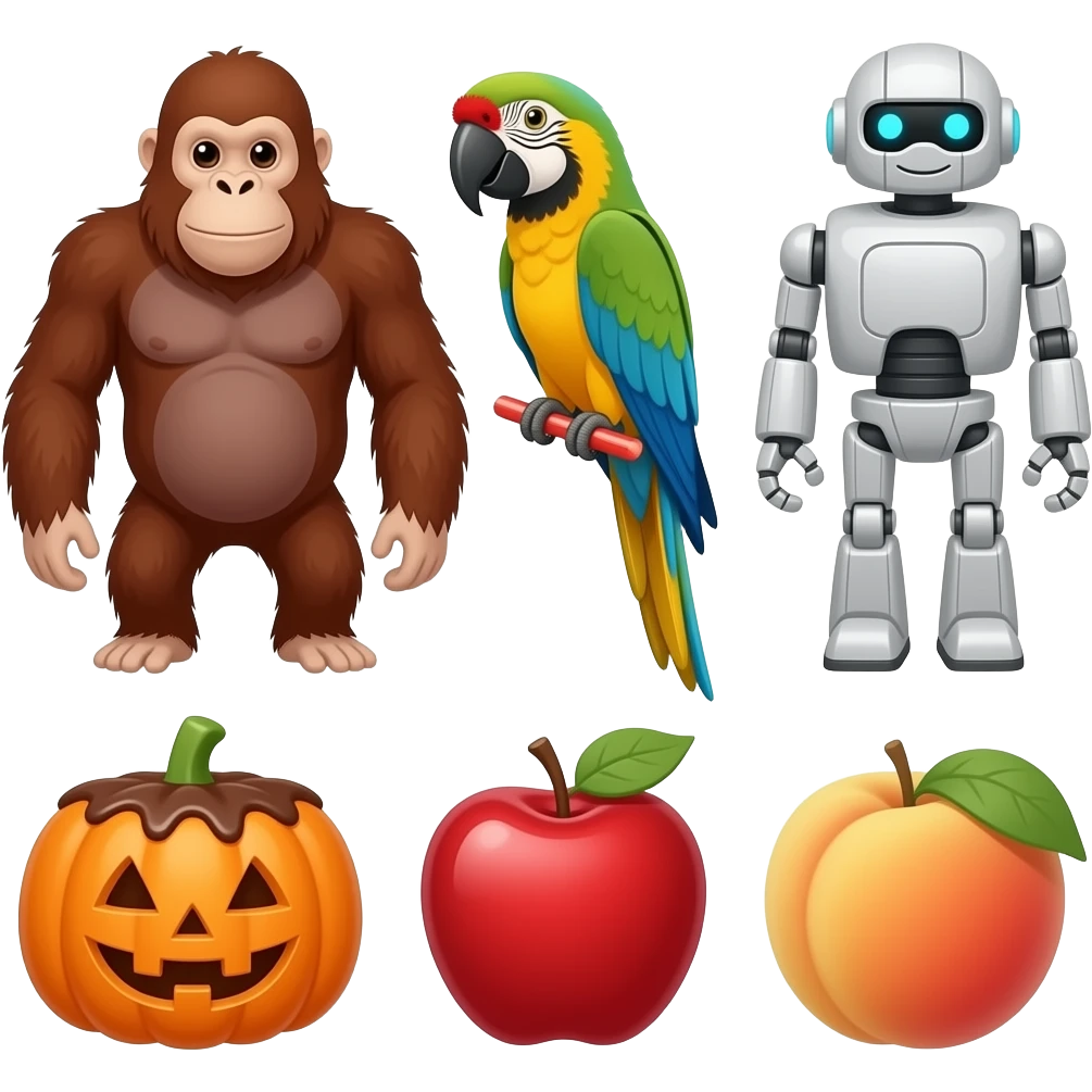 🦧🦜🤖🍭🍬🍫🍎🍑 Halloween time emoji