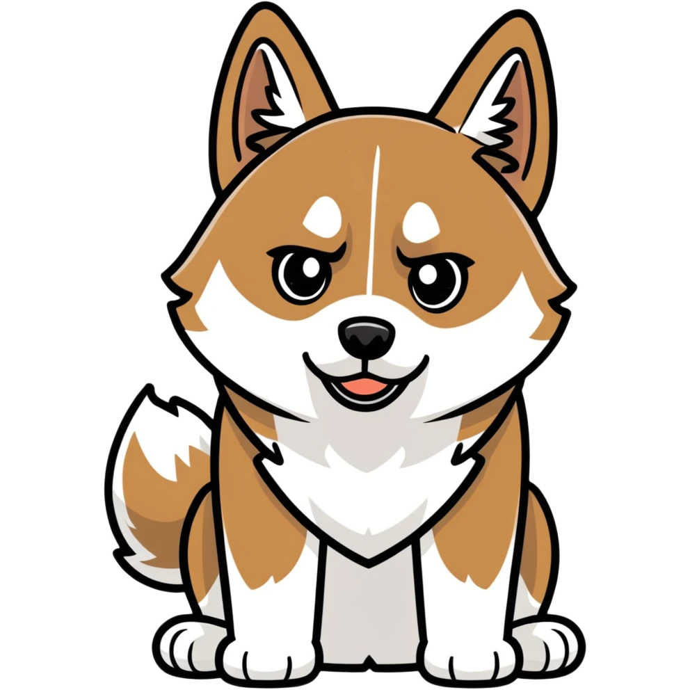Chestnut brown & white husky who is upset   emoji