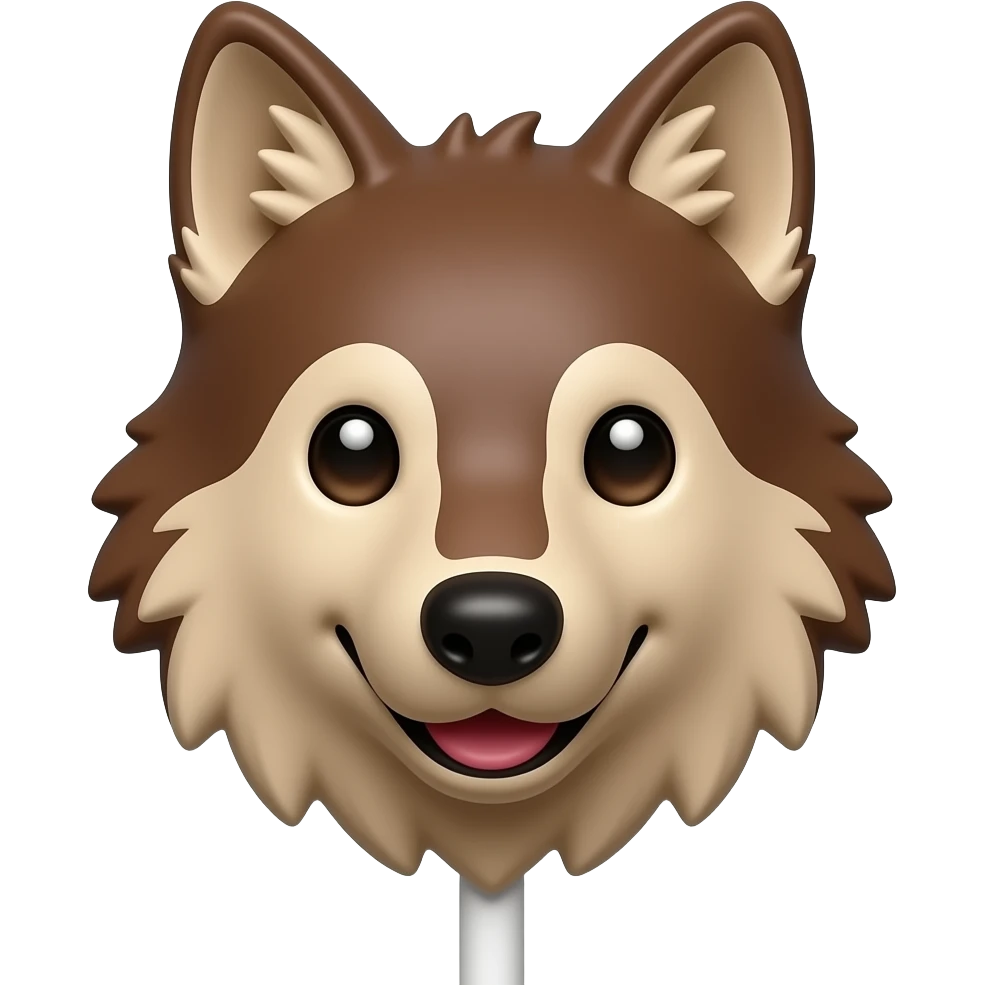 Ruby Chocolate wolf face lollipop emoji