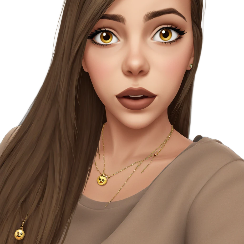 girl with brown hair jewelry emoji