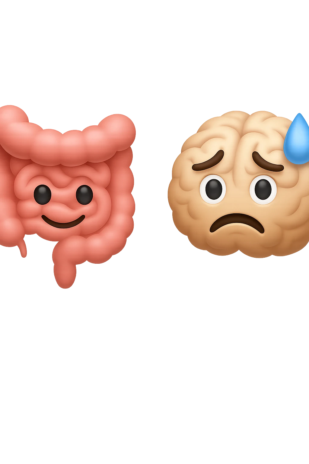 emoji 3d stile iphone di intestino e cervello stressato 3d emoji