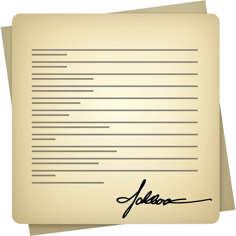 Document signed at bottom emoji