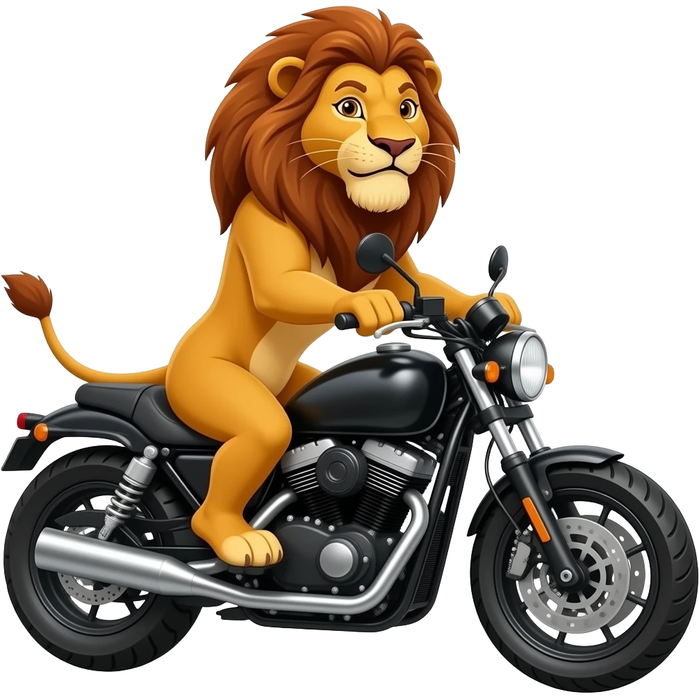 Lion king on a motorcycle emoji