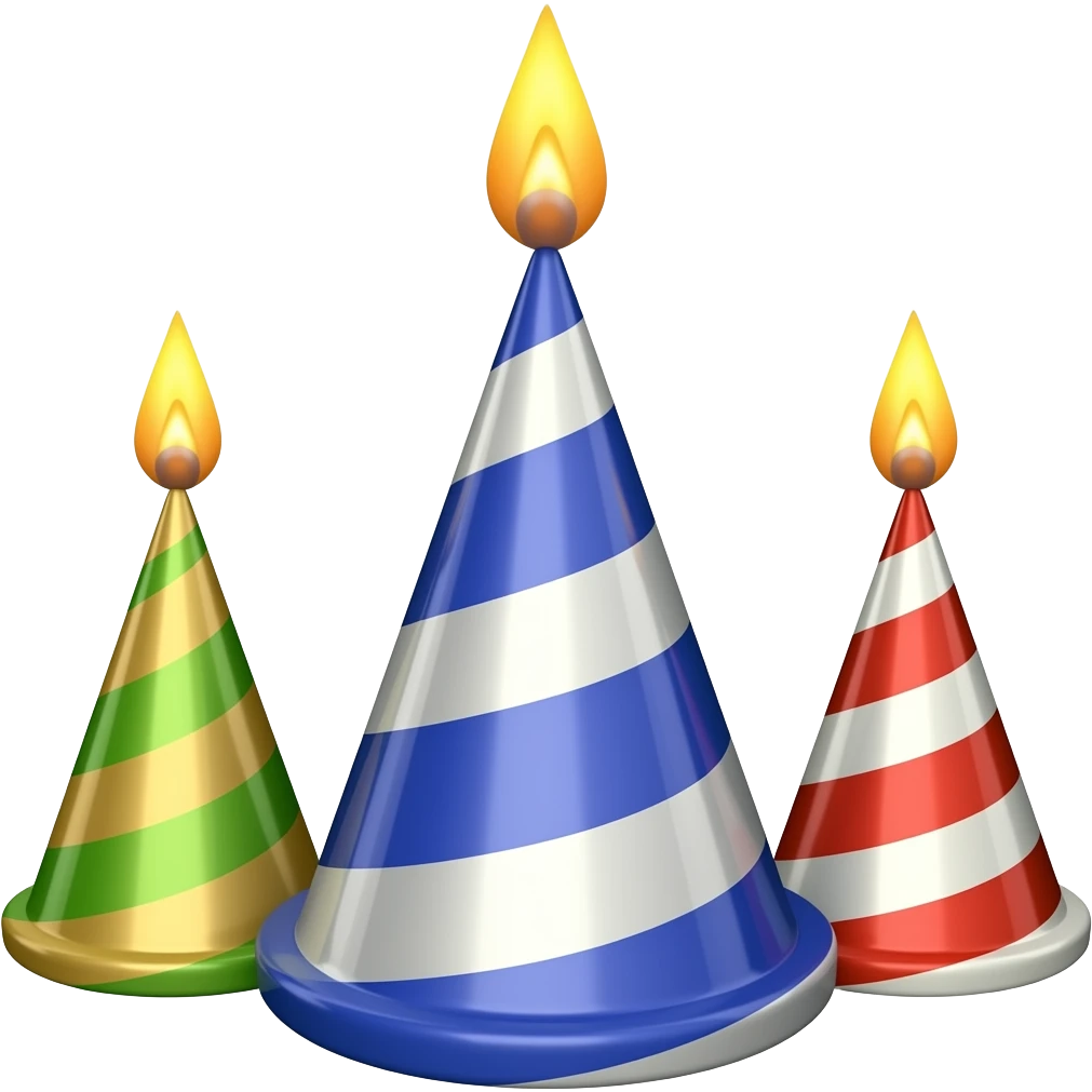 3 BIRTHDAY HATS emoji