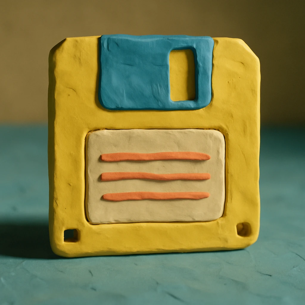 computer disk, claymation style emoji