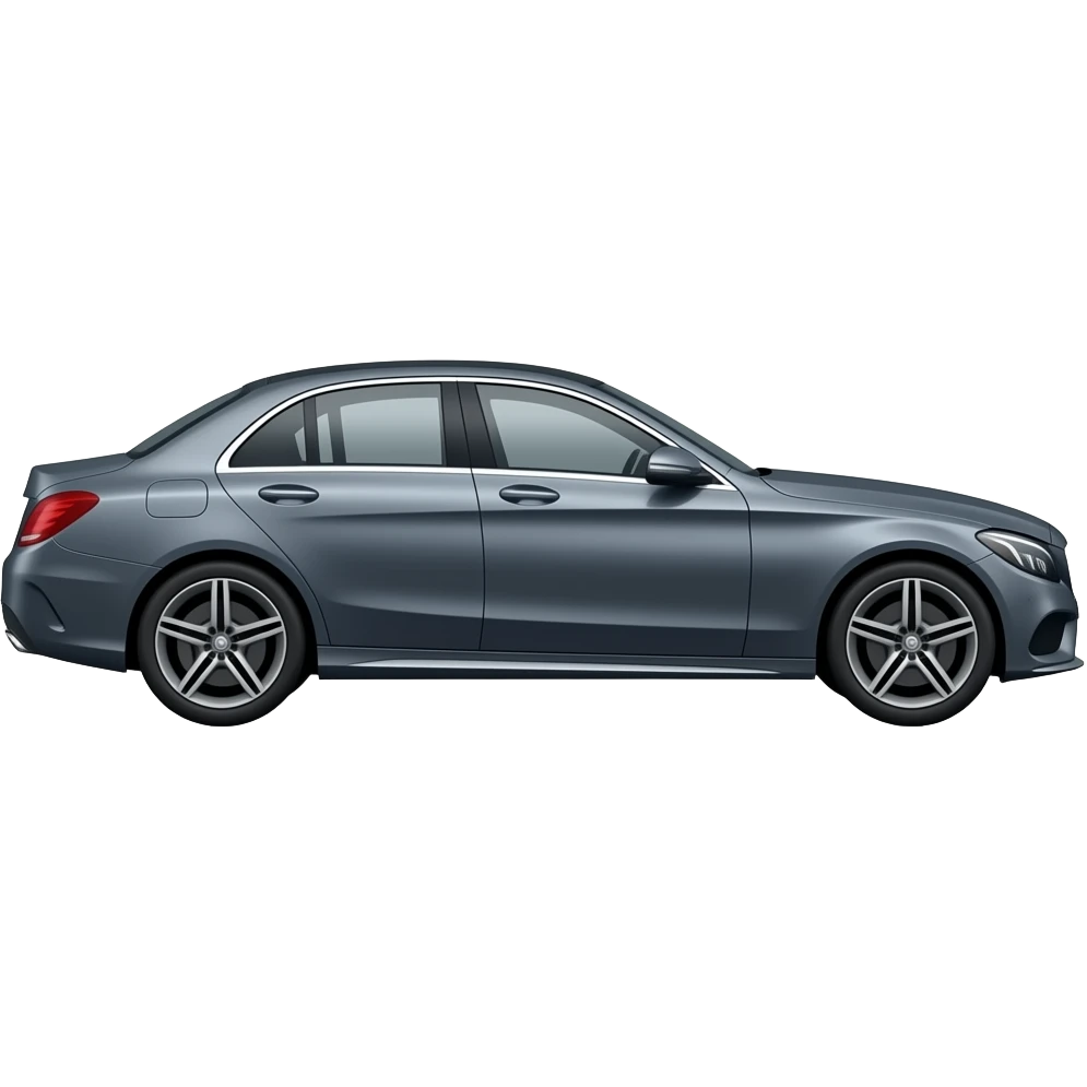 dark grey mercedes c class from 2017 looking at it slightly from the right hand side emoji