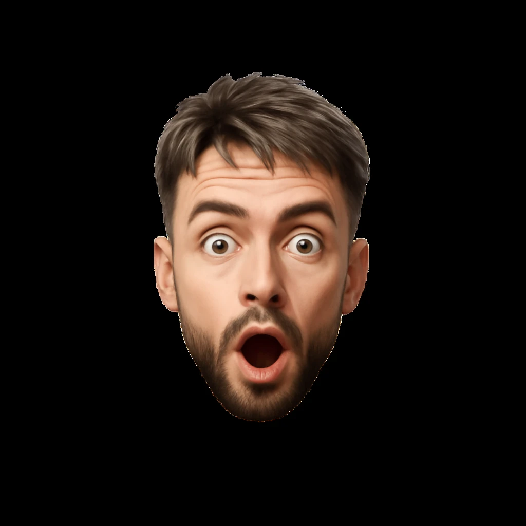 сделай это же лицо, только удивленное emoji