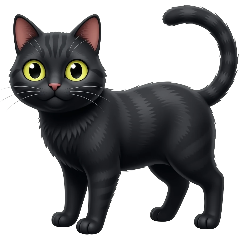 silly black cat emoji