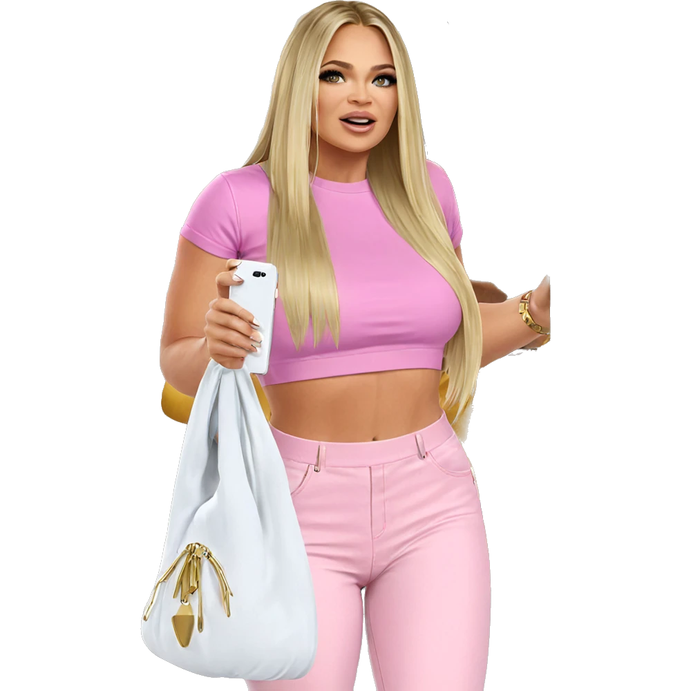 blonde girl in crop top emoji