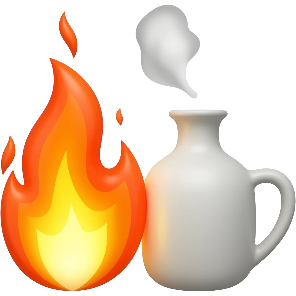 je veux un emoji qui représente des flammes avec une ceramique à côté emoji