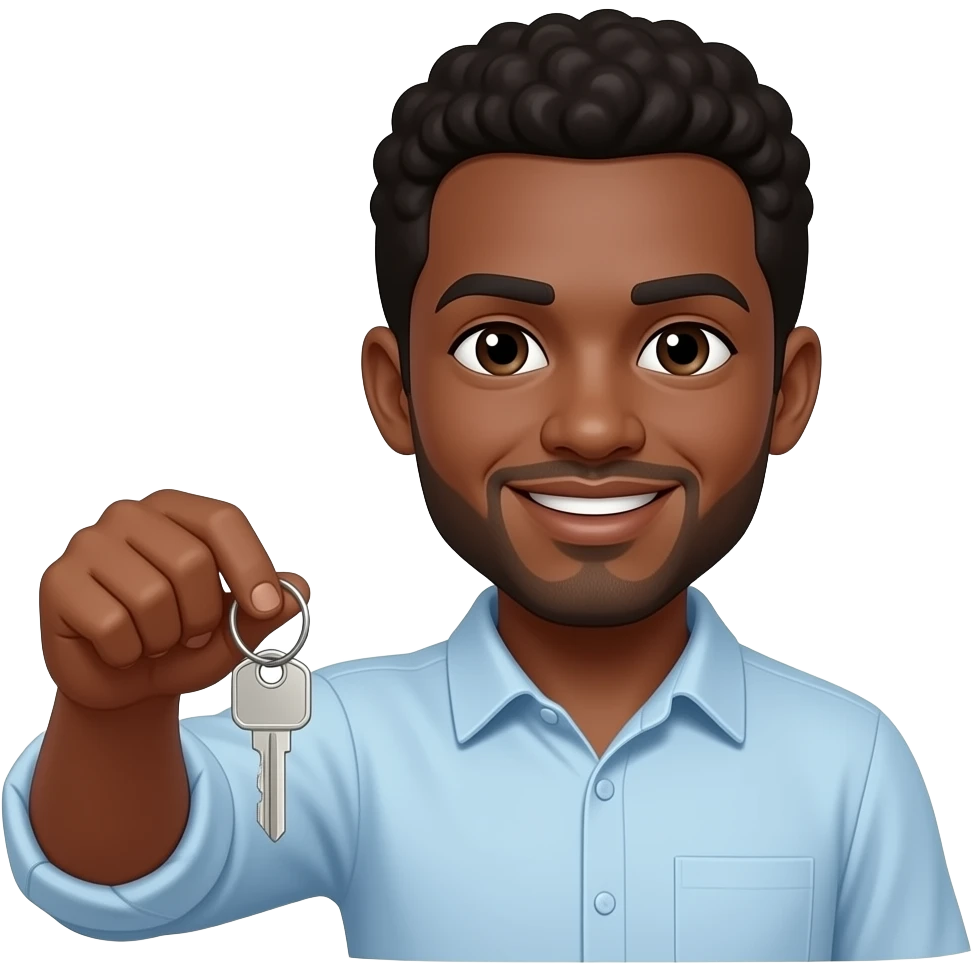 ios styled homeowner emoji yellow skin holding keys emoji