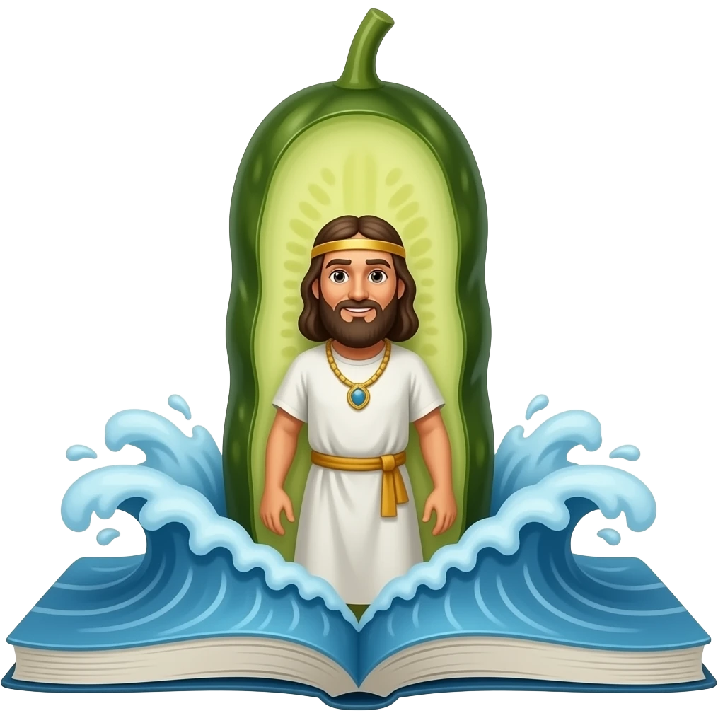 moses parting the red sea but he is a pickle bible emoji