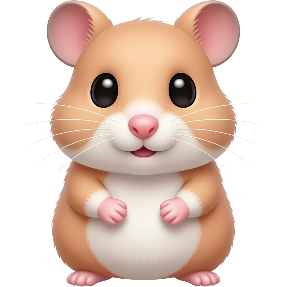 Peach pink realistic hamster small face 🐹 emoji