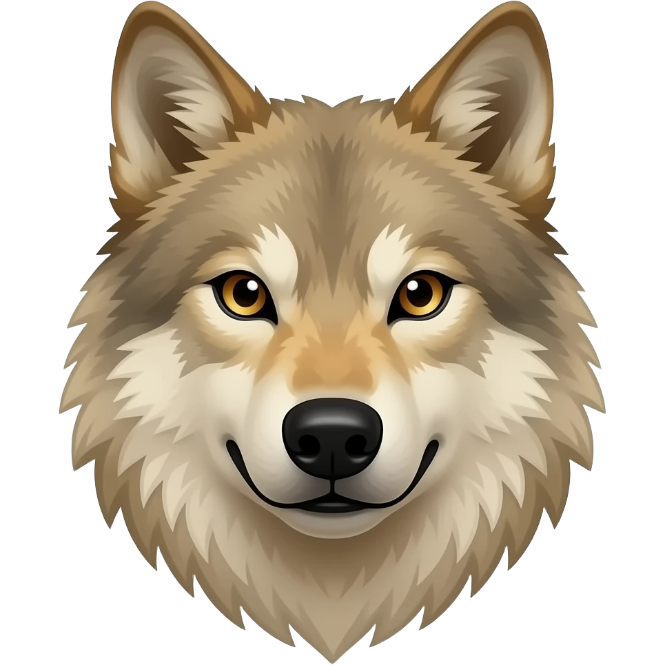 Aggressive beige wolf head realistic emoji