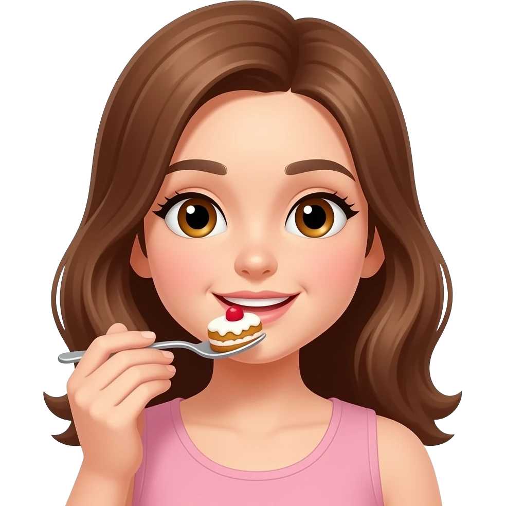 Desseert eating girl emoji