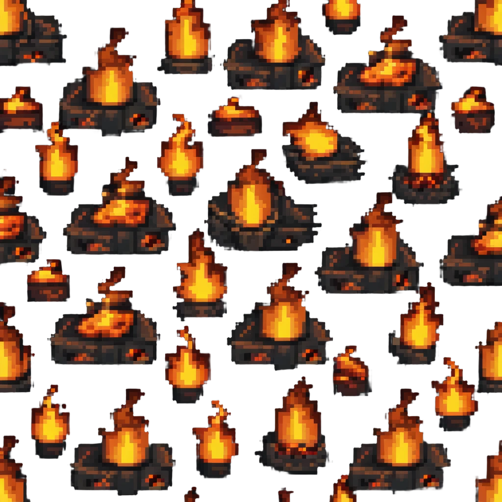 cozy campfire at night with flames emoji