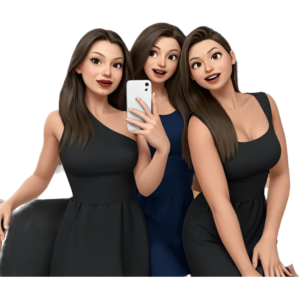 girls taking a selfie together emoji