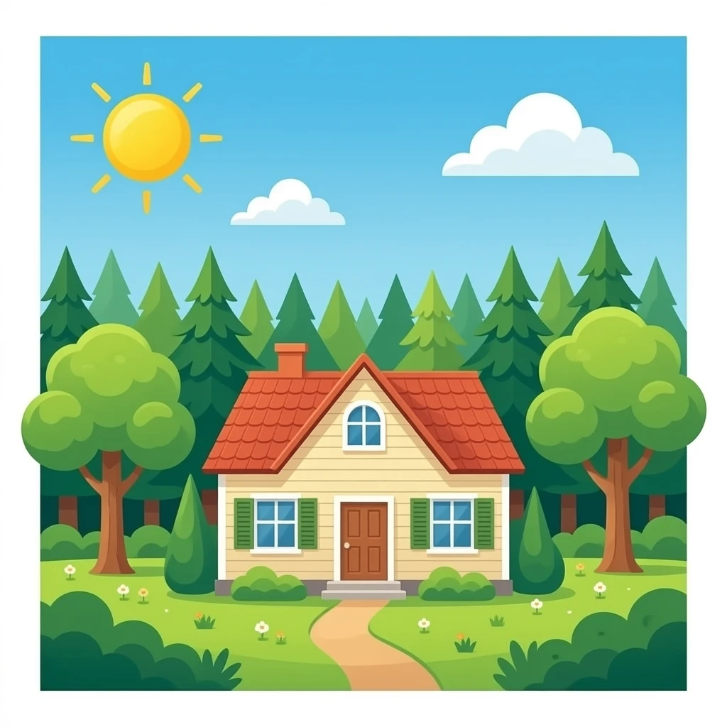 Azme una casa en madio del bosque emoji