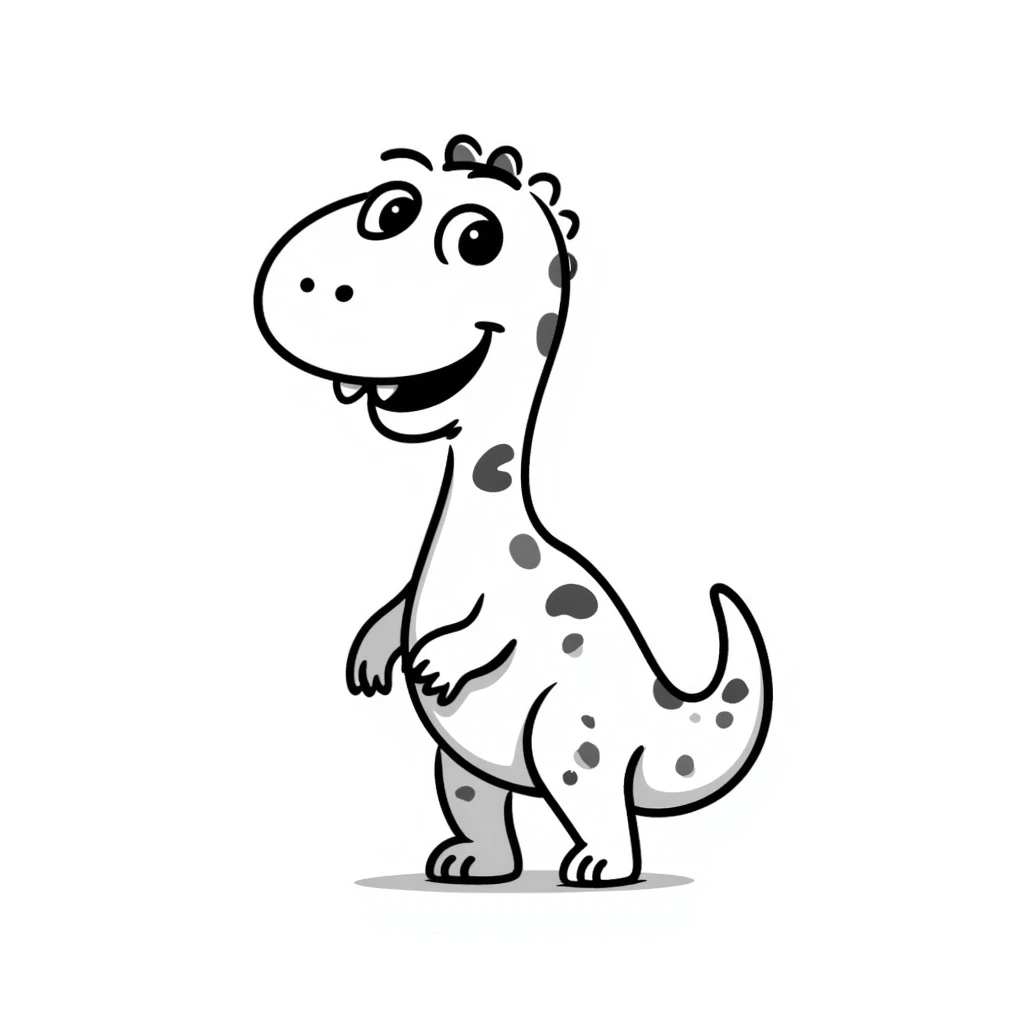 funny dinosaur, hand drawn doodle style emoji