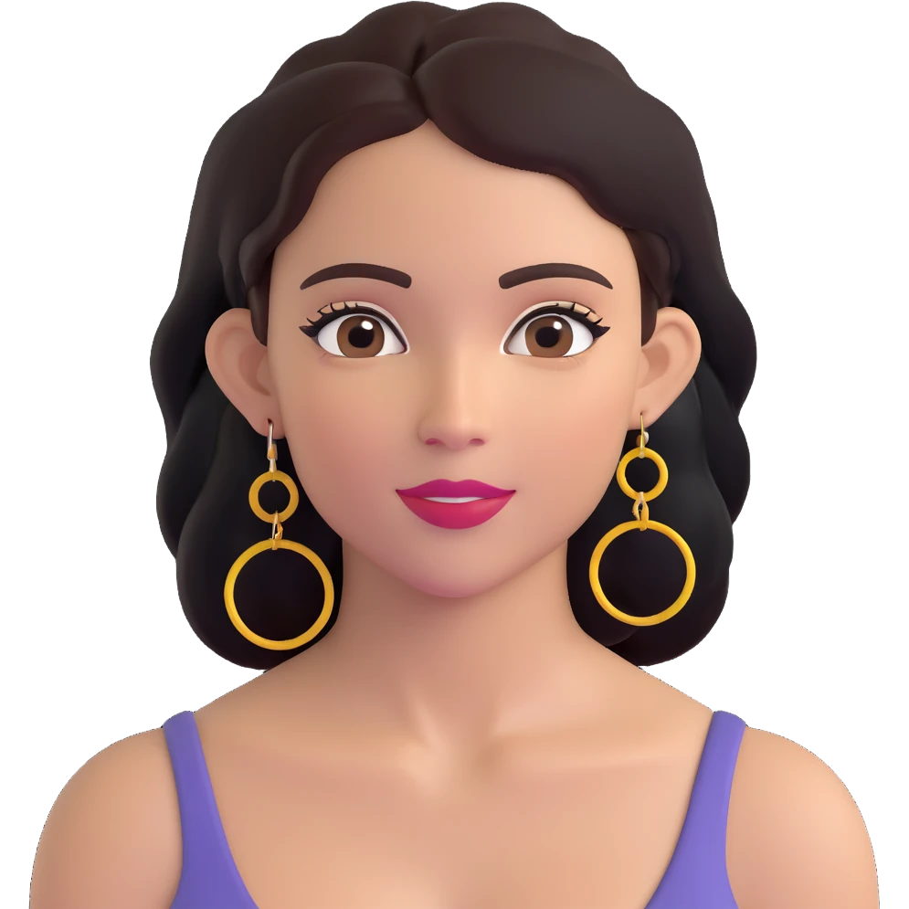 stylish Latina woman with hoop earrings emoji