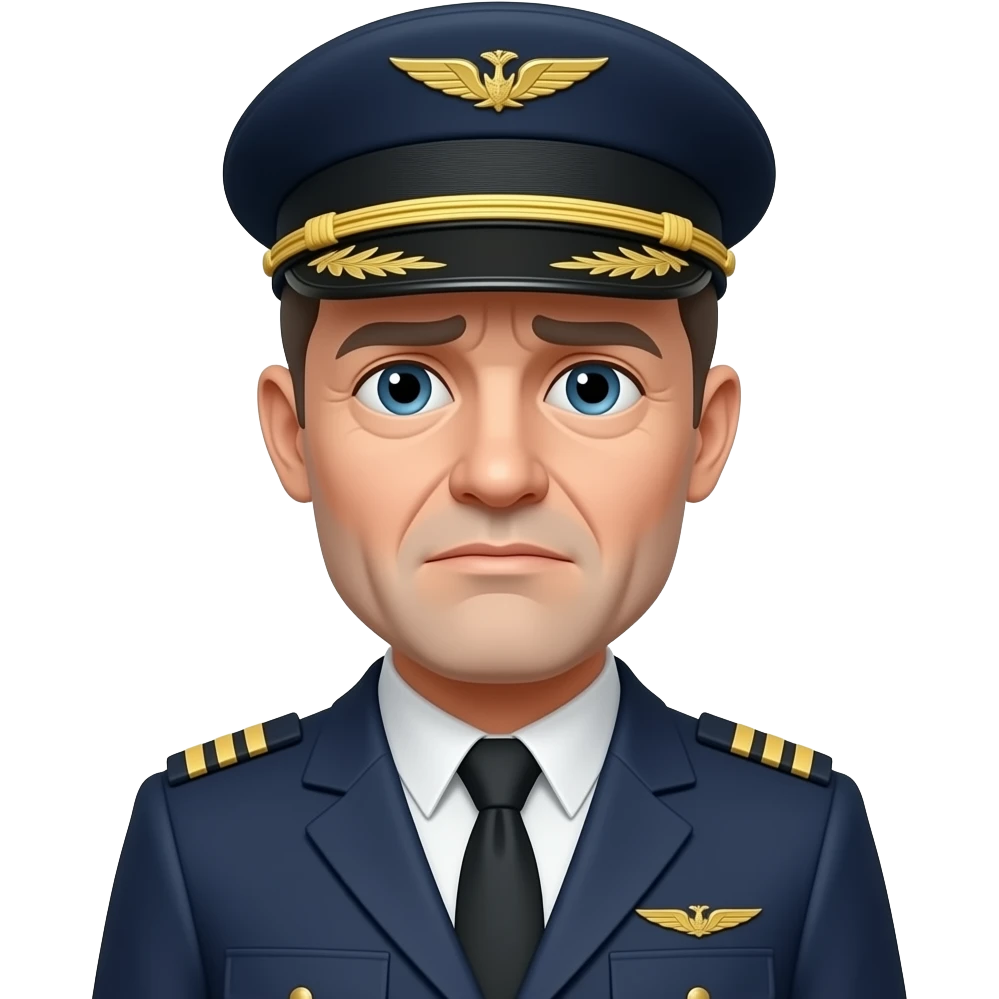 worried old airline pilot emoji
