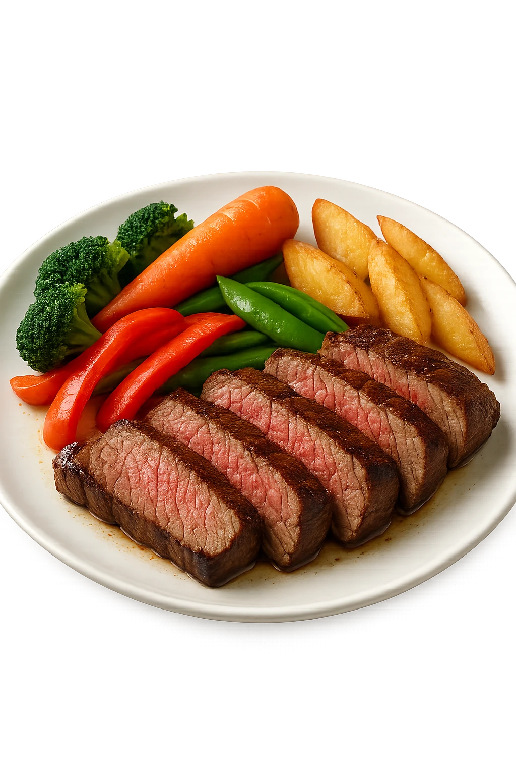 Manzo con verdure su un piatto emoji