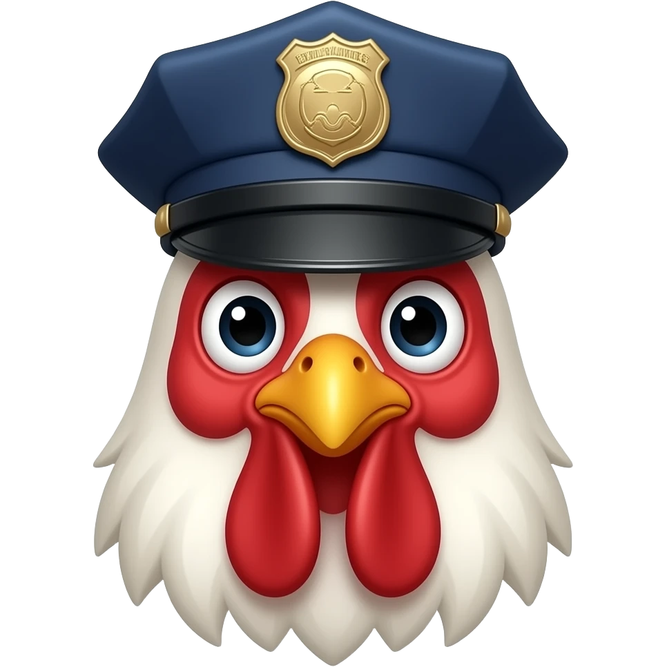 head of a rooster police hat emoji