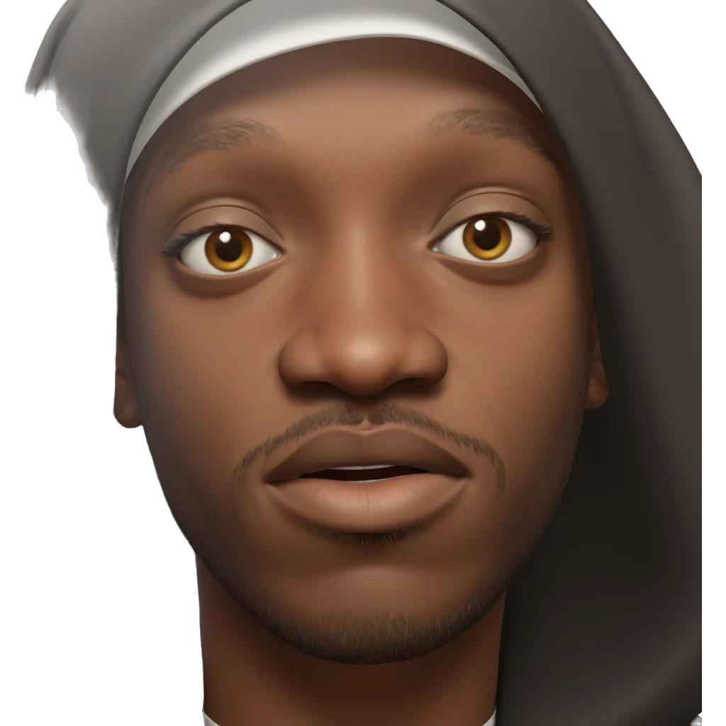 male nun portrait with beard emoji
